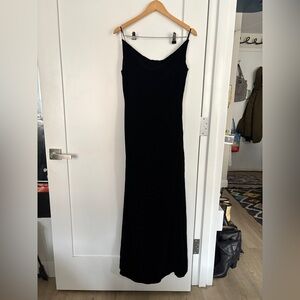 Brooks Brothers Black Velvet Maxi Evening Dress